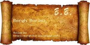 Bergh Borisz névjegykártya